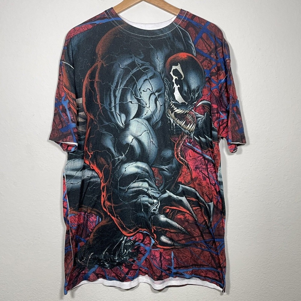 Marvel Venom Symbiote All Over Print Spider Man Villain T Shirt Men Size XL